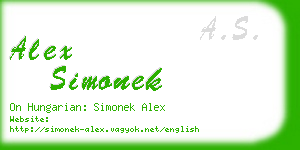 alex simonek business card